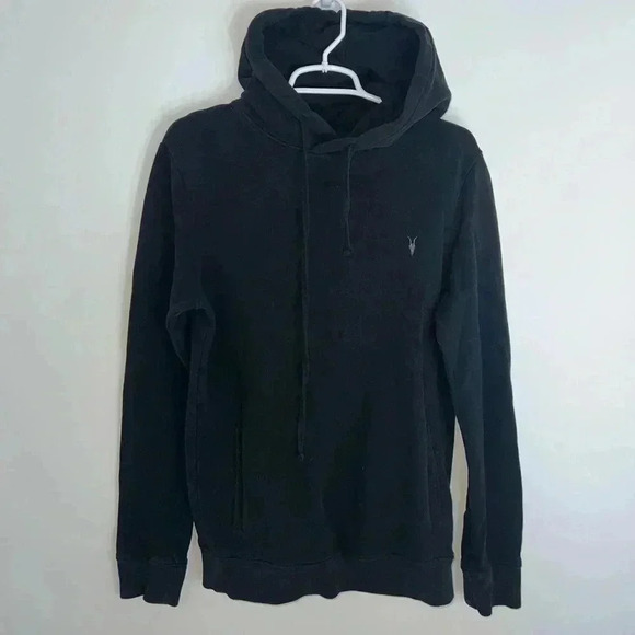 ALL SAINTS Raven Pullover Ramskull Hoodie SMALL - Picture 2 of 11